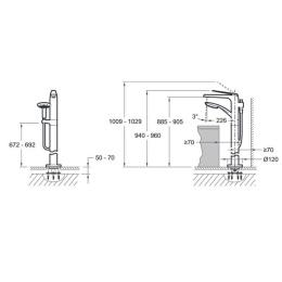 Фото Смеситель Jacob Delafon Avid E97367-BN для ванны и душа со шлангом и держателем, никель