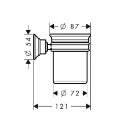 Фото Axor Montreux 42134990 ​Стаканчик​ для​ зубных ​щеток​, настенный монтаж, цвет: полированное золото