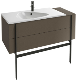 Тумба под раковину Jacob Delafon Nouvelle Vague 120 EB3033-G1C, 2 ящика, с выступом, цвет - белый гл