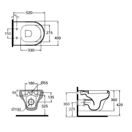 Фото Унитаз Azurra Charme CHA100/SOSK bi подвесной