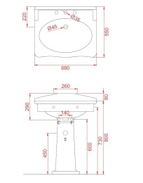 Фото Раковина 68 см ArtCeram Hermitage (HEL002 01 00) белый