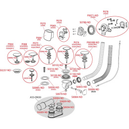 Фото Alcaplast Сифон для ванны с напуском воды через перелив, пластик хромированный(длина 80 см), A5