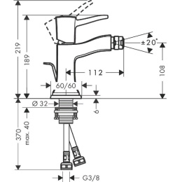 Смеситель для биде 31320090 Hansgrohe Metropol Classic (хром, золото)