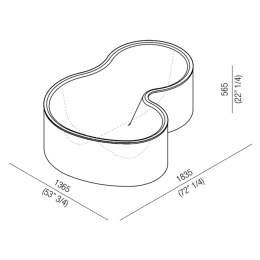 Фото Agape DR AVAS1090ZPTE Ванна отдельностоящая 183.5x136.5x56.5 см, с отв. для подачи, цвет: тик