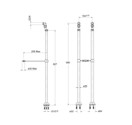 Фото Cristina PD49651 Вертикальное подключение для смесителя