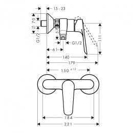 Смеситель для душа Hansgrohe Logis E (71602000) хром