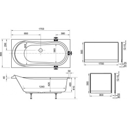 Акриловая ванна 170x80 Ravak (CC01000000), прямоугольная