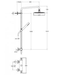 Фото Душевая система Cristina Rubinetterie Theta V (TE45851 VAR.526) хром