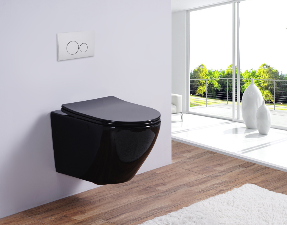 Унитаз подвесной Esbano (ESUPAZALB) черный, глянцевый