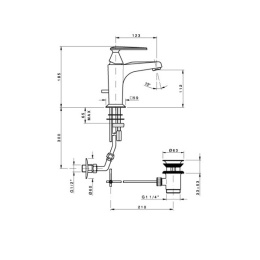 Фото Смеситель Nicolazzi Vincent 3002CR35 для раковины с донным клапаном