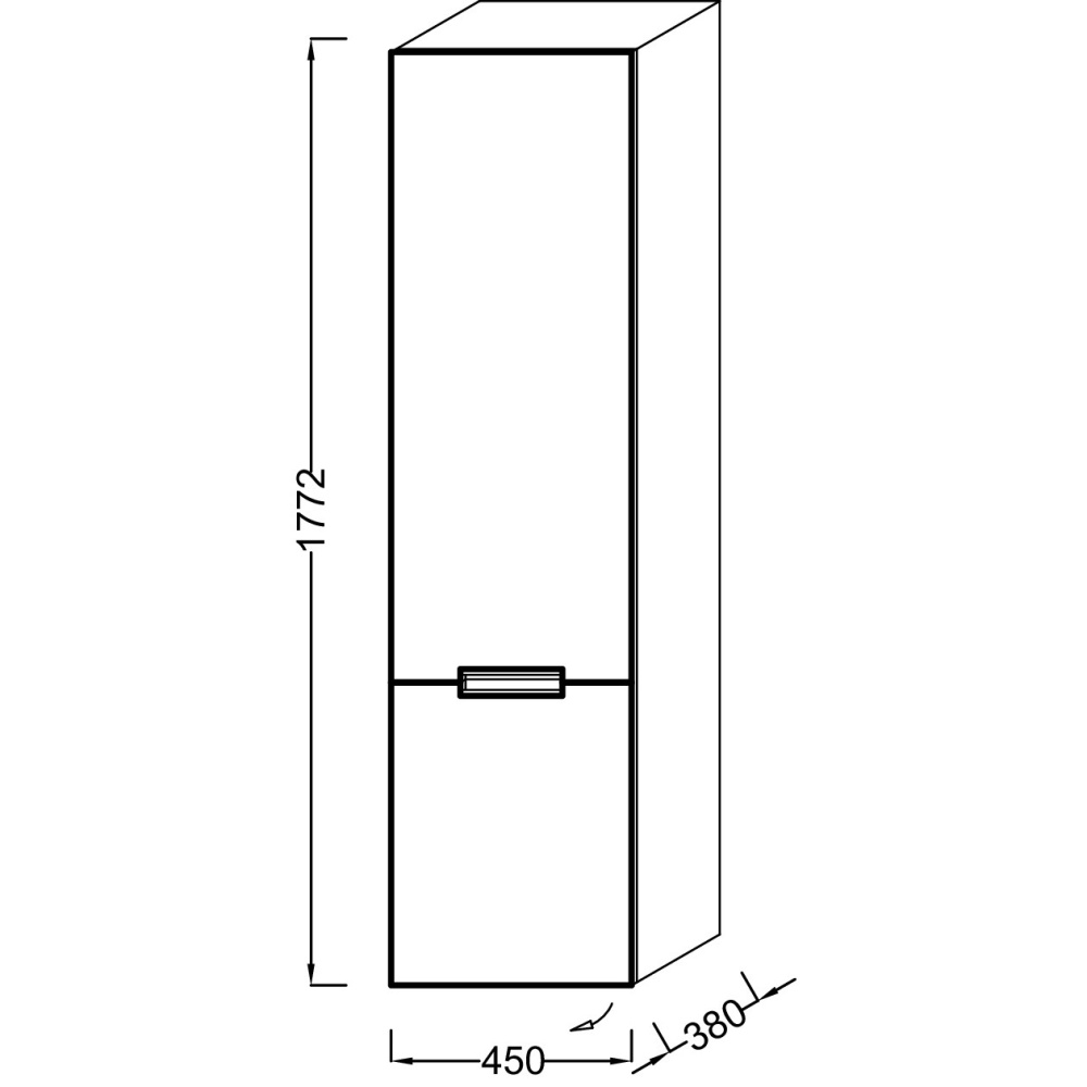 Пенал Jacob Delafon Reve 50 см, EB1141G-G1C, белый, петли слева