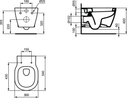 Инсталляция Ideal Standard Prosys с унитазом Connect Rimless, PR211601, сиденье микролифт, комплект