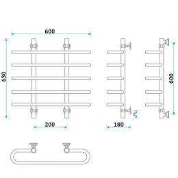 Фото Водяной полотенцесушитель Energy Aero 60х60