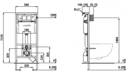 Инсталляция Laufen с безободковым унитазом Laufen Pro Rimless 8209650000001, сиденье микролифт клави