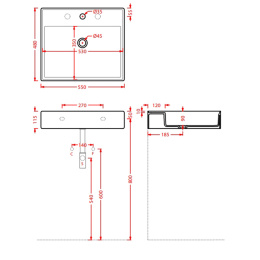 Раковина накладная 55 см ArtCeram Scalino (SCL007 01 00) белый