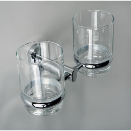 Стакан стеклянный с держателем WasserKRAFT Oder 3028D, двойной