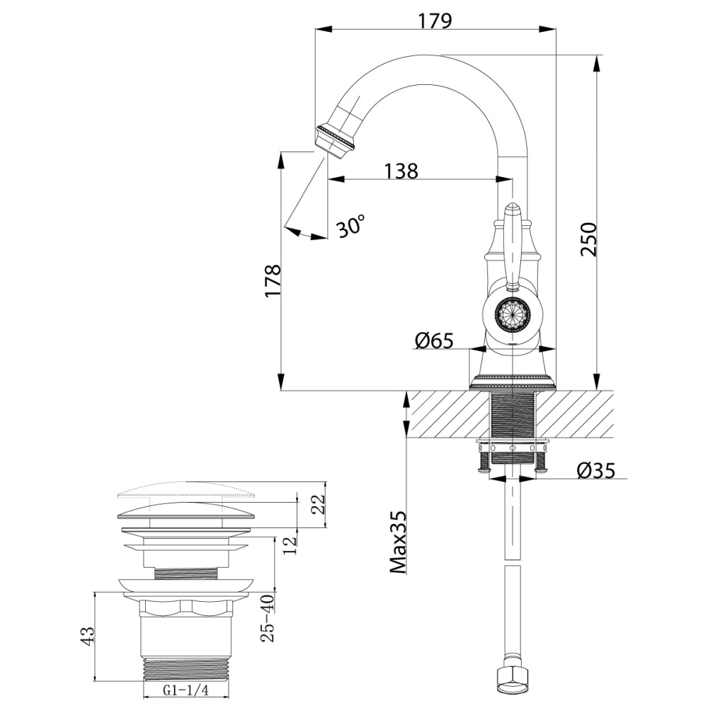 Смеситель для раковины Lemark Spark (LM6707RG)