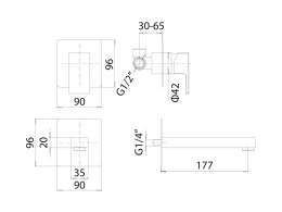Фото Смеситель для раковины Mamoli Feel 48470000D12K встраиваемый, Matt black
