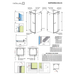 Боковая стенка для душевого уголка Radaway Euphoria S2 100x200 профиль хром, стекло прозрачное 38303