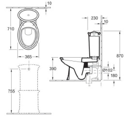 Унитаз напольный Villeroy&Boch 769510R1 36х70 см чаша