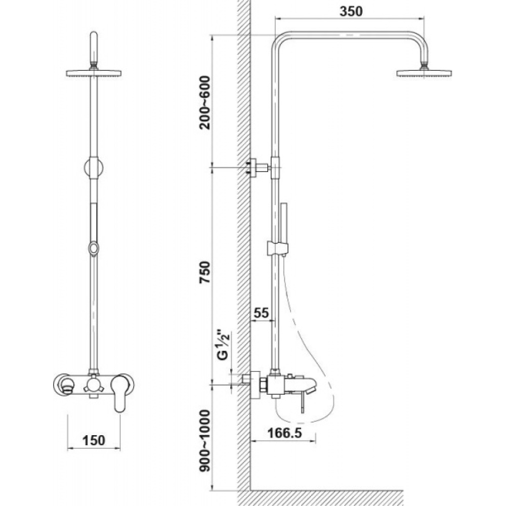 Фото Душевая система Timo Supra (SX-110 chrome) хром