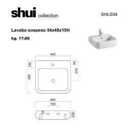 Cielo SHUI SHLS54 Раковина на 54 см (цвет: черный)