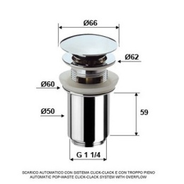 Remer 905CC114BO Выпуск для раковины с переливом (белый матовый)