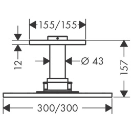 Axor ShowerSolution 35320000 Верхний душ, 300x300мм, 2jet, с  держателем 100мм, потолочный монтаж, ц