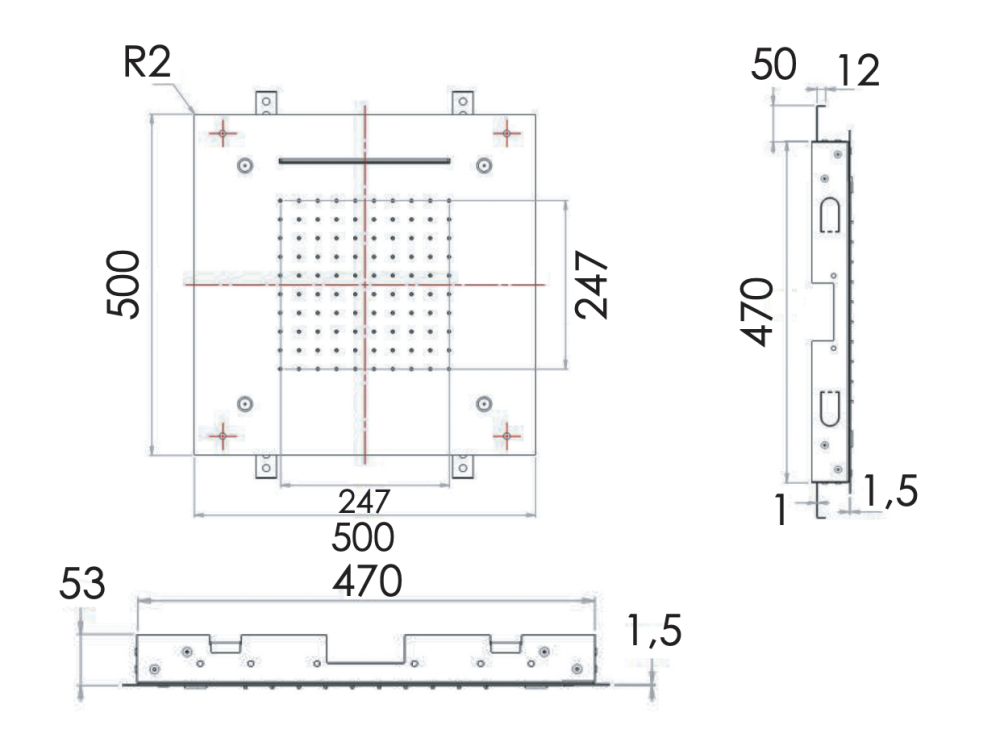 Фото Верхний душ потолочный 50 см Remer 357SFS50NC