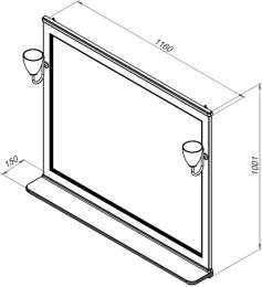 Фото Зеркало Aquanet Валенса NEW 120 белый