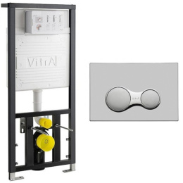 Комплект унитаза Vitra Normus 6855B003-0101 с крышкой 800-003-001 и инсталляцией 700-1873 с сиденьем