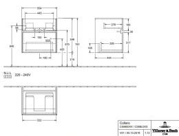 Villeroy Boch Collaro C008L0VJ Тумба под раковину 554х444 мм (Nordic Oak)