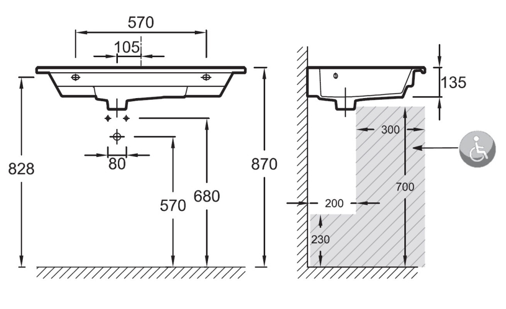 Фото Раковина из огнеупорной керамики Jacob Delafon Odeon Rive Gauche EXAV112-Z-00, 90 см, белая