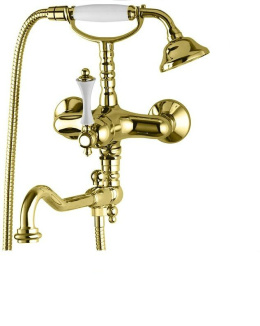 Фото Смеситель Cezares Margot MARGOT-VDFM2-03/24-Bi для ванны/душа, золото/белый