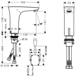 Смеситель для раковины 15173000 Hansgrohe PuraVida, электронный