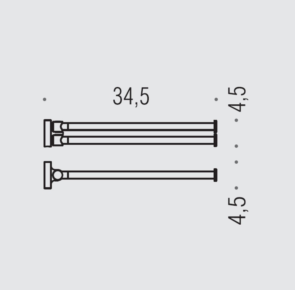 Colombo Design PLUS W4913.GL - Держатель для полотенца 34 см, двойной (графит полированный)