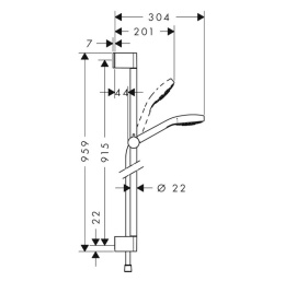Душевой гарнитур Hansgrohe Croma Select E (26595400) хром, белый