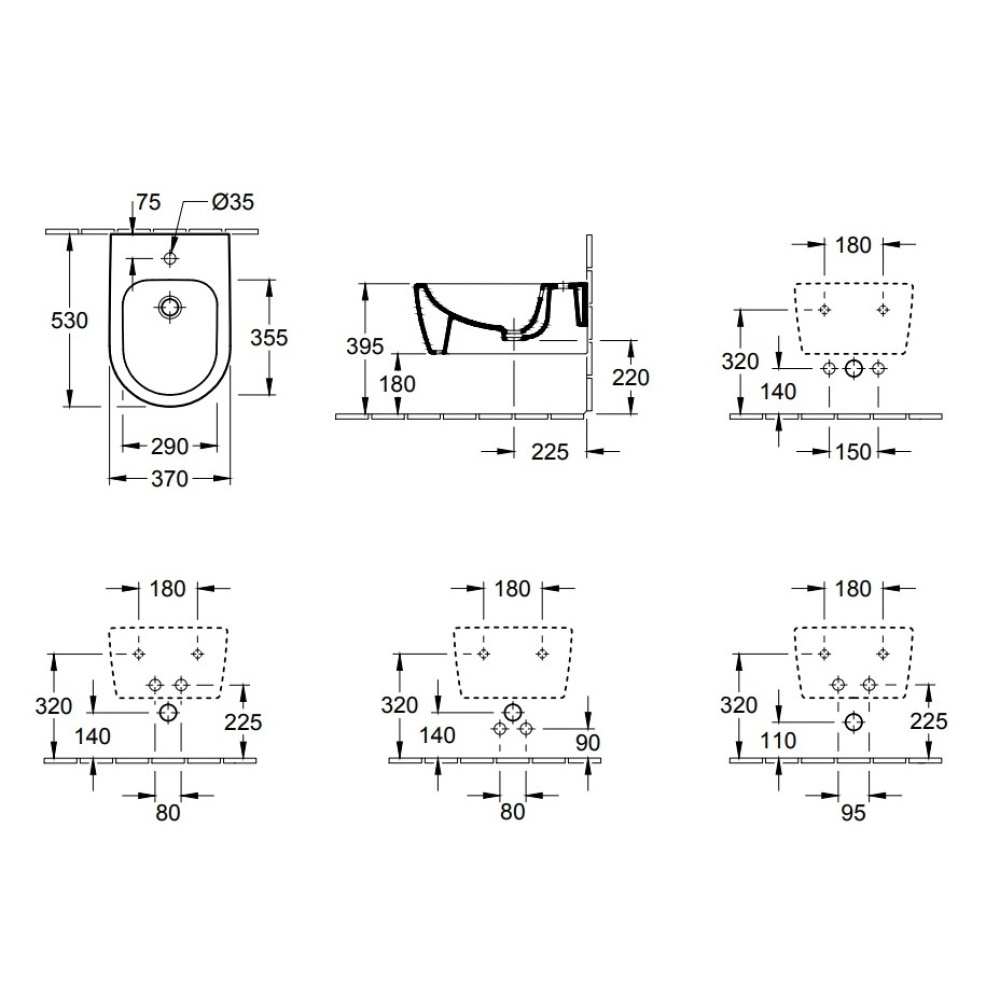 Биде подвесное Villeroy Boch Avento 54050001 (альпийский белый)
