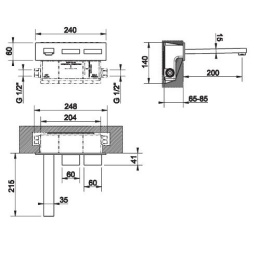 Смеситель для раковины Gessi Rettangolo (20485#031) хром