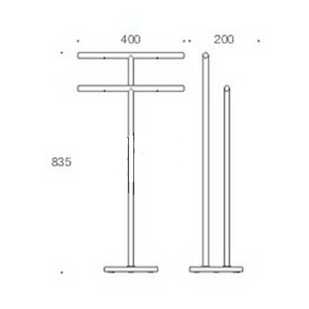 Двойная стойка с полотенцедержателями Colombo PLUS W4938