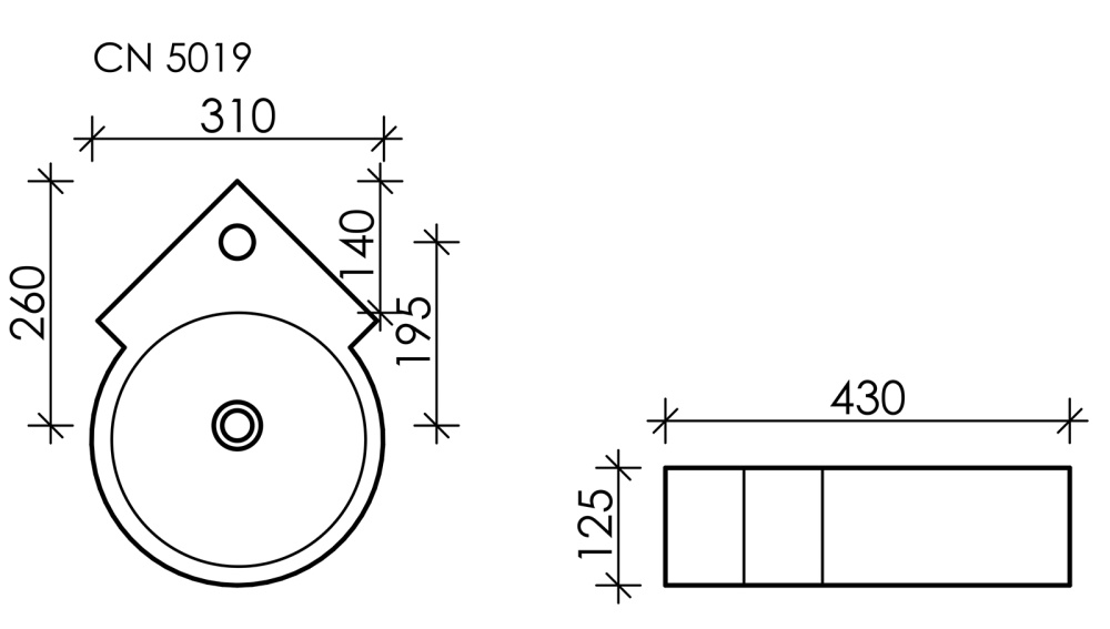 Фото Умывальник подвесной угловой Ceramica Nova Element CN5019