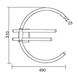 Полотенцесушитель электрический Margaroli Arcobaleno 611 EU-Евро 611GOC, высота 51 см, ширина 49 см,