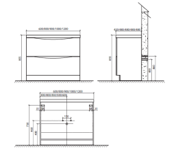 Тумбы, подстолья Тумба под раковину BelBagno Ancona ANCONA-N-800-2C-PIA-RW, Rovere Moro/темное дерево