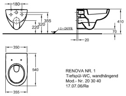 Унитаз подвесной Geberit Renova 203040000 стандартный