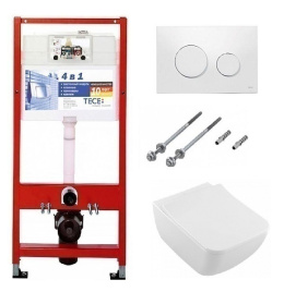 Фото Инсталляция Tece с безободковым унитазом Villeroy&Boch Venticello 4611 R0R1, сиденье микролифт