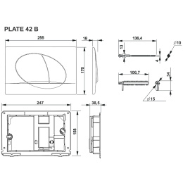 Фото Клавиша смыва Roca Active (8901140B6) черный, матовый