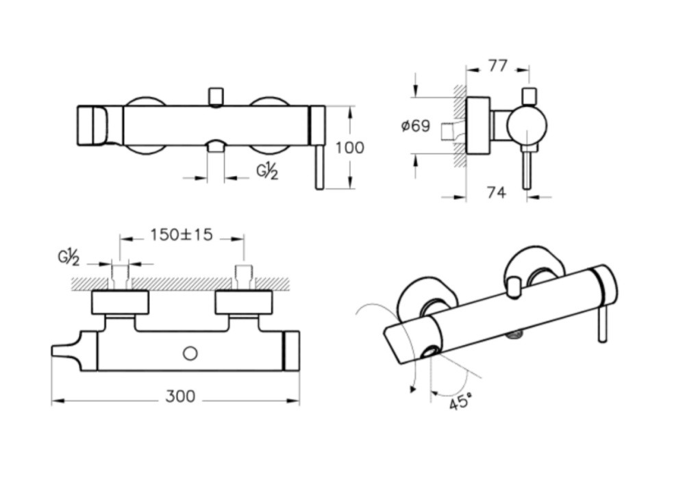 Смеситель для ванны Vitra Origin (A4261926) бронза