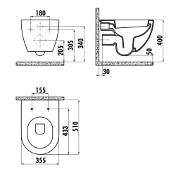 Унитаз Creavit Free FE320-11SM00E-0000 подвесной Черный матовый без сиденья