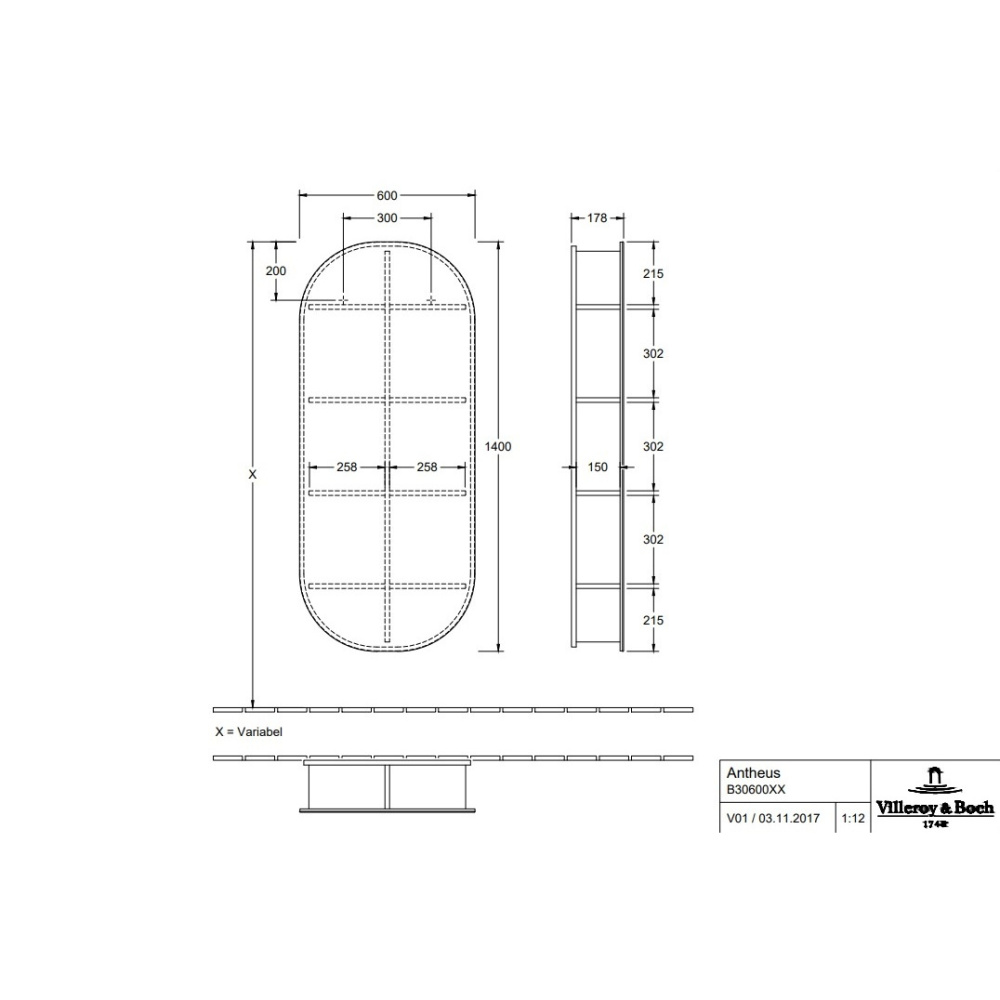 Villeroy Boch ANTHEUS B30600PW Зеркало для ванной комнаты (цвет черный ясень)