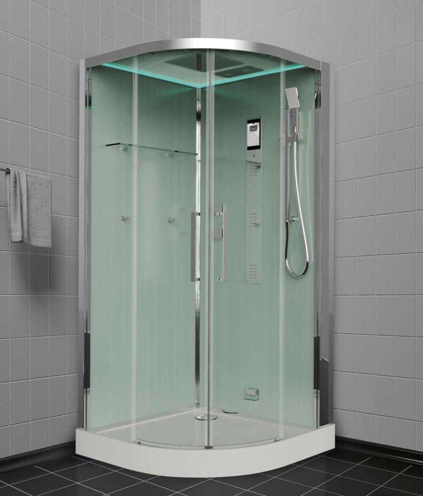 Фото Душевая кабина 100x100x220 Timo (H-517) С гидромассажем, акрил, Поддон низкий